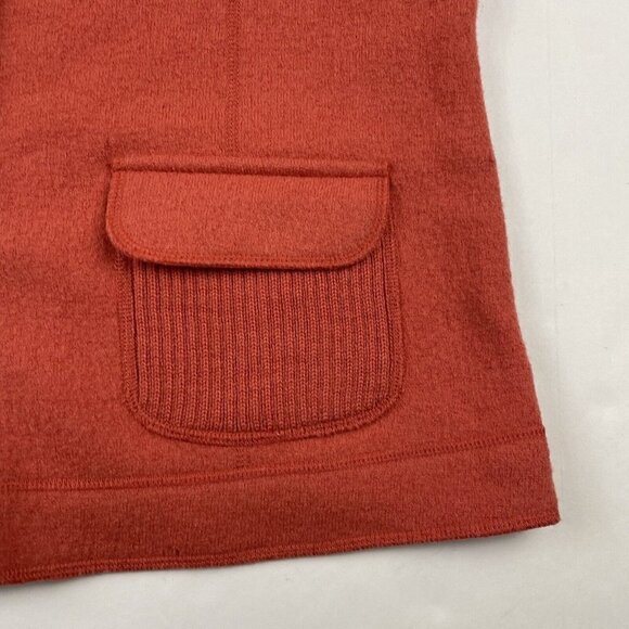 Orvis Wool Cardigan Sweater Women’s M Button Front Pockets Round Neck Dark Pink - Picture 6 of 11